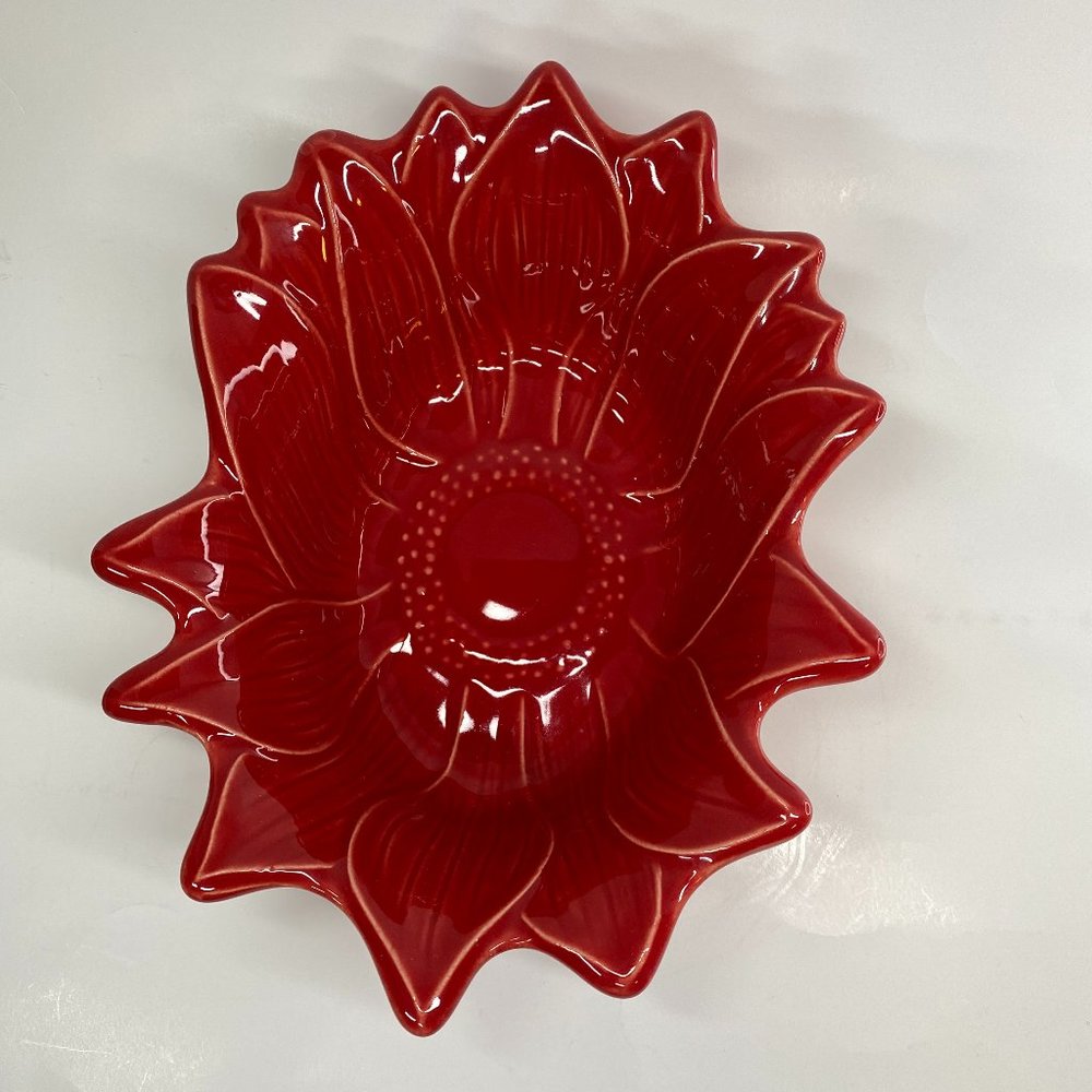 Appolia Made in France Red Sunflower Ceramic Baking Dish 0702 220